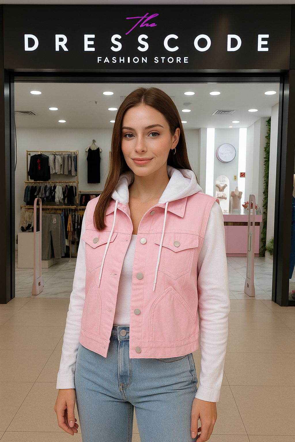 Дамски дънков елек Pink Holiday ** SALE 24 **-Дамски дънков елек Pink Holiday 24'-Thedresscode
