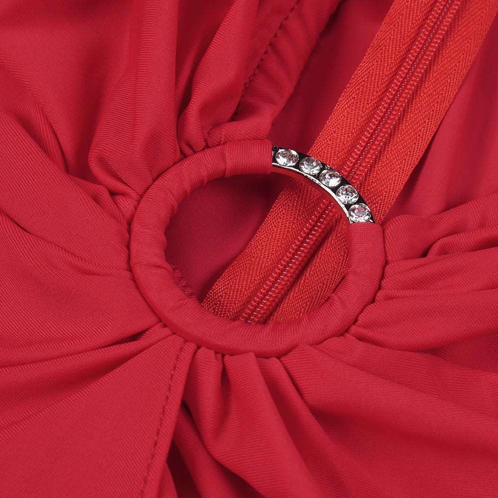 Дамска дълга рокля Red Classy FW 2026-Дамска дълга рокля Red Classy 24'-Thedresscode