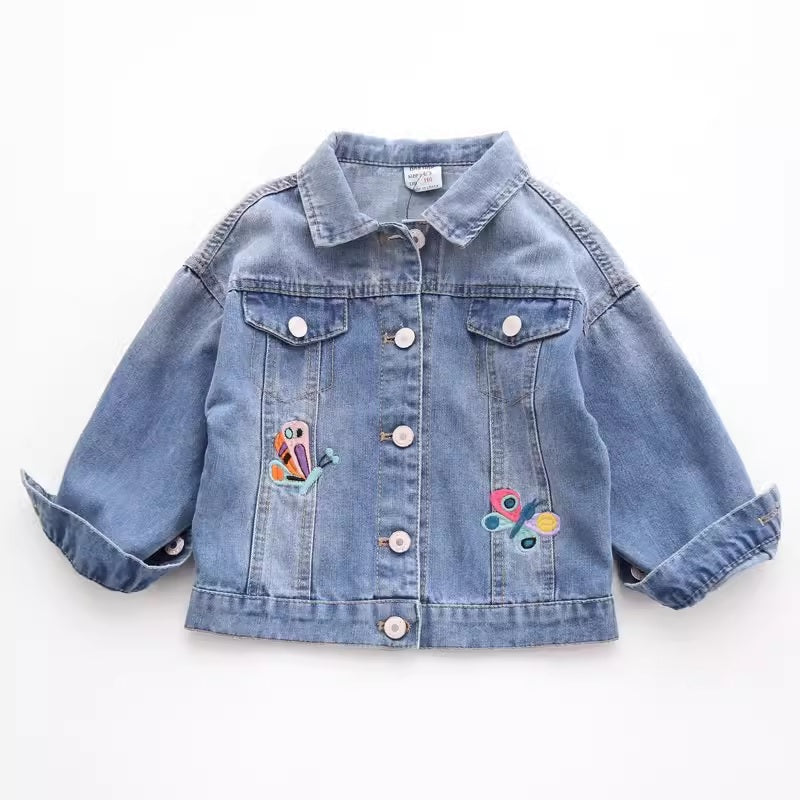 Детско дънково яке Embroidered Butterflies ** SALE 24 **-Детско дънково яке Embroidered Butterflies 24'-Thedresscode