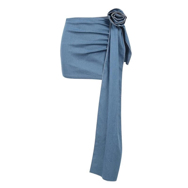 Дамска дънкова пола Denim Rose 24'-Дамска дънкова пола Denim Rose 24'-Thedresscode