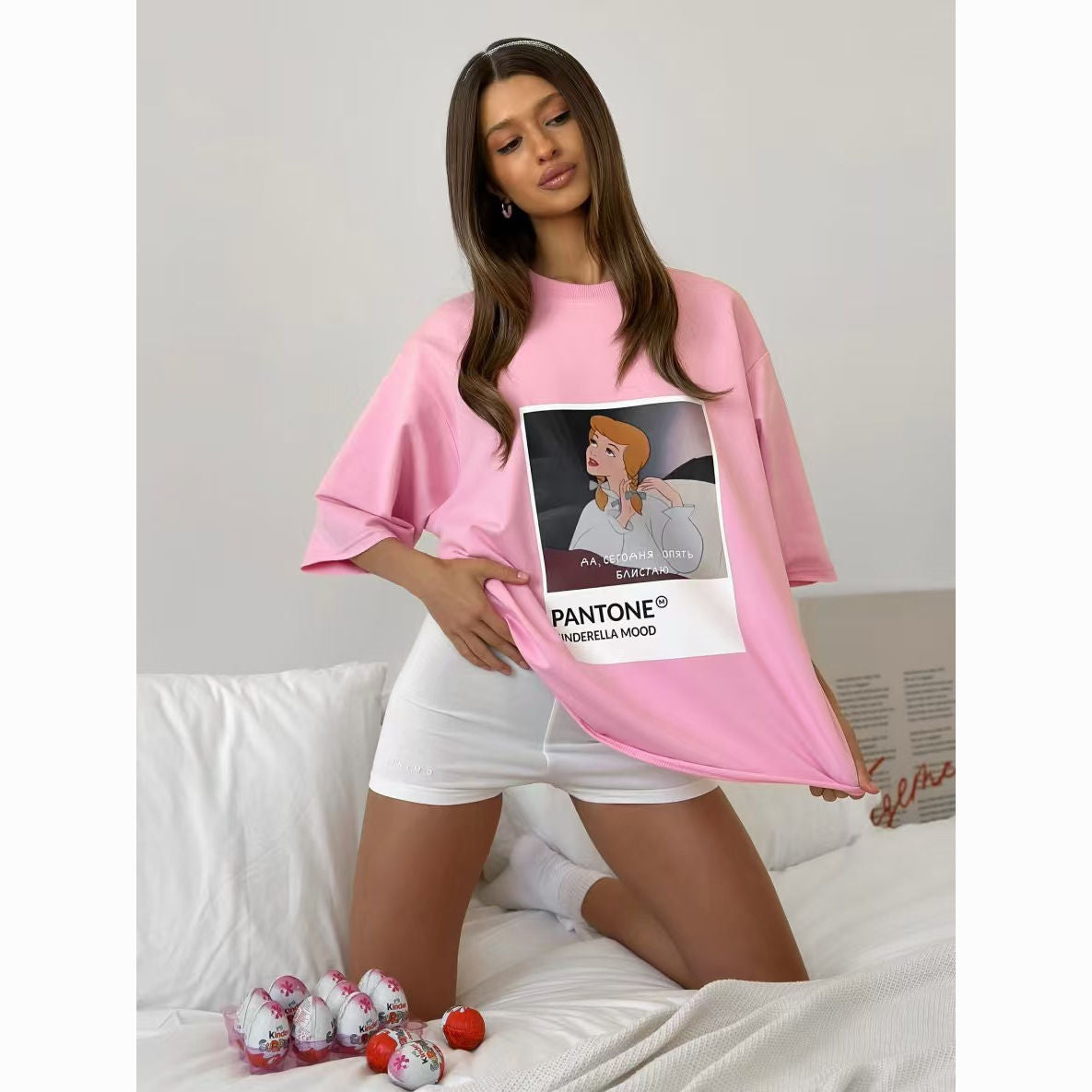 Дамска тениска Cinderella Pantone SS25-Дамска тениска Prosecco Mood 24'-Thedresscode