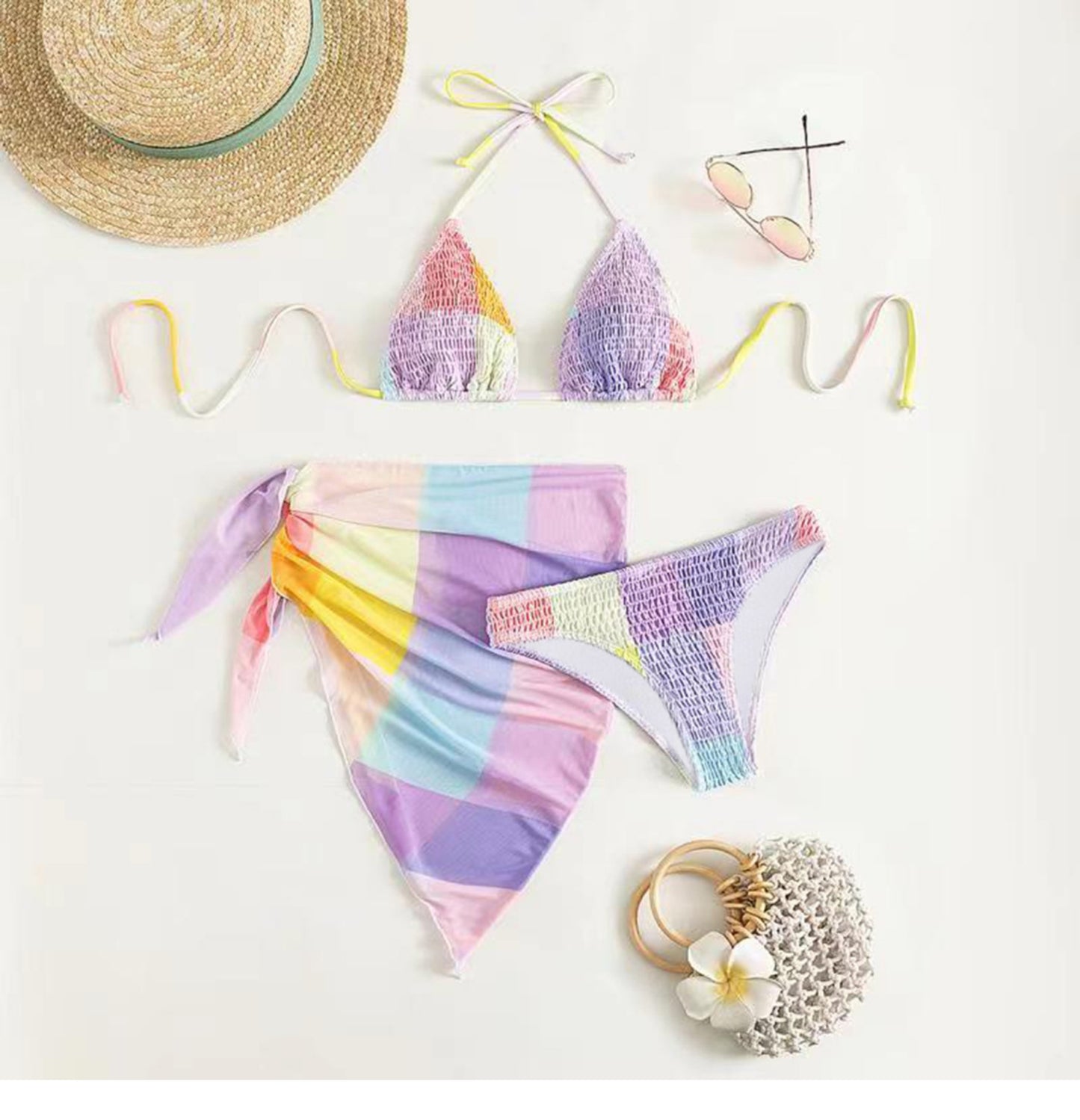 Дамски бански в комплект с пола Purple style ** SALE 24 **-Swimwear-Thedresscode