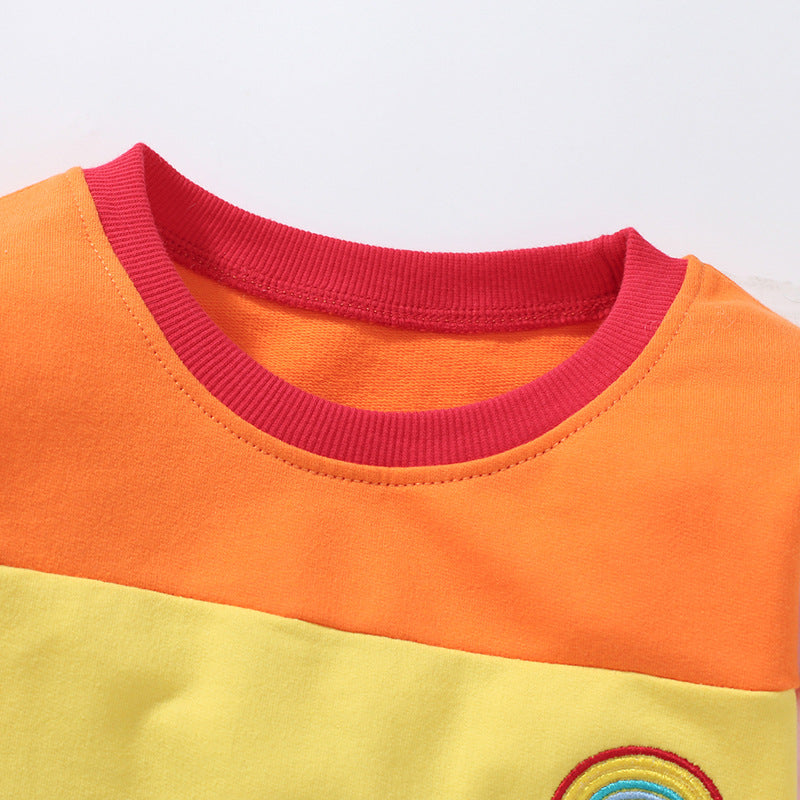 Детска рокля с бродерия Rainbow ** SALE 24 **-Детска дънкова рокля с бродерия The Unicorn&Rainbow-Thedresscode
