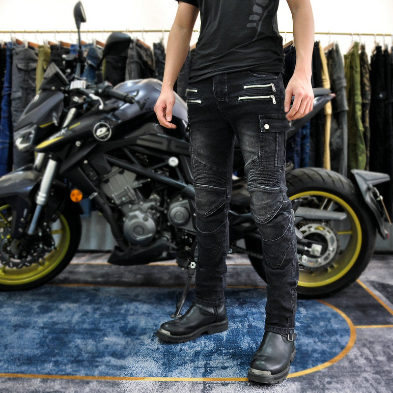 Мъжки дънки с протектори Moto World SS25-Thedresscode