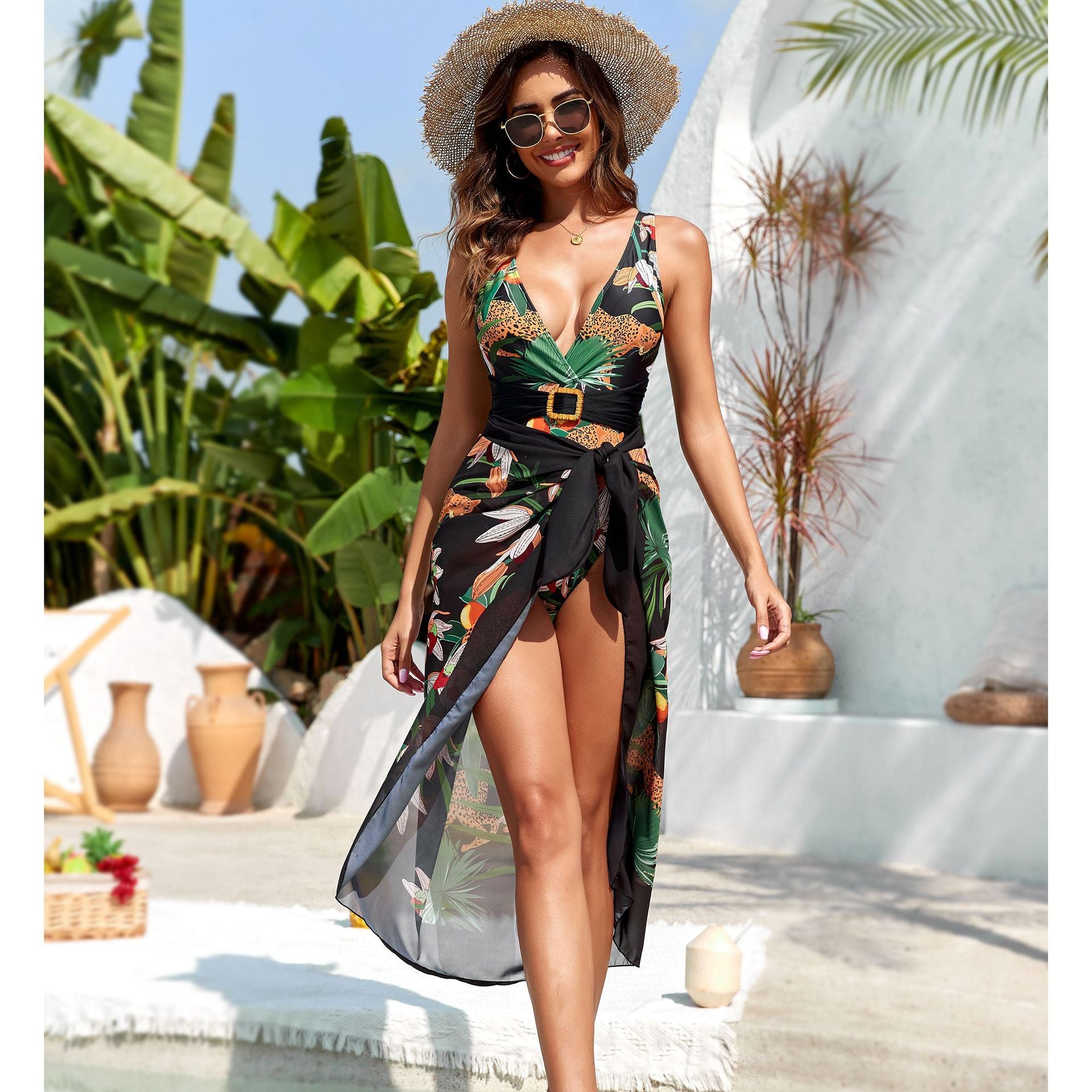 Дамски бански + пола Tropical Paradise SS25-бански-Thedresscode