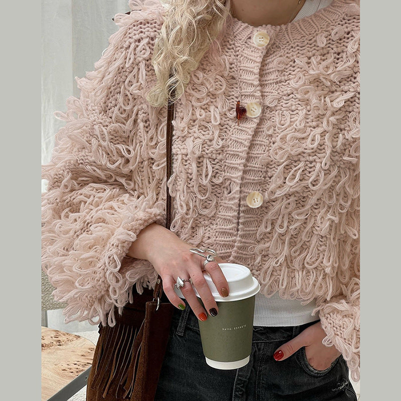 Дамска жилетка Blush loops FW 2026-Thedresscode