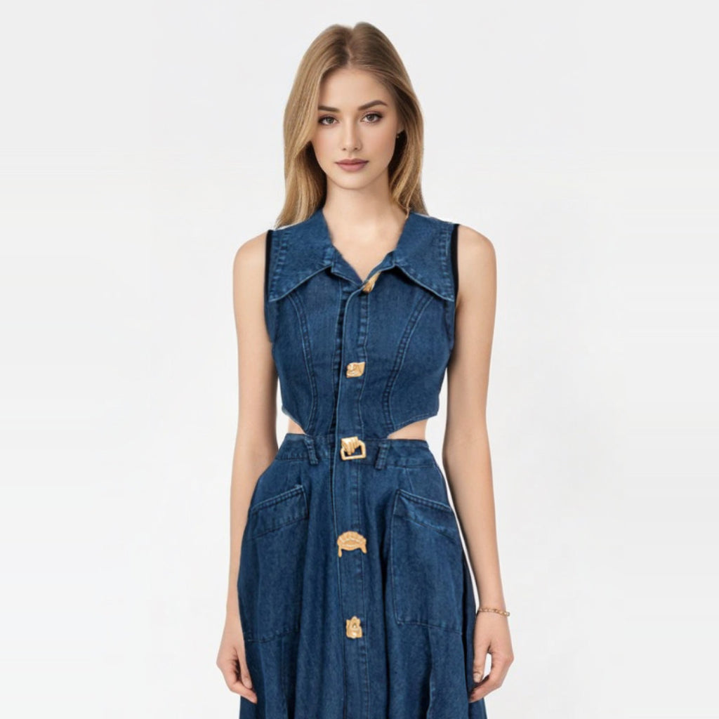 Дамска рокля Denim Diva SS25-Thedresscode