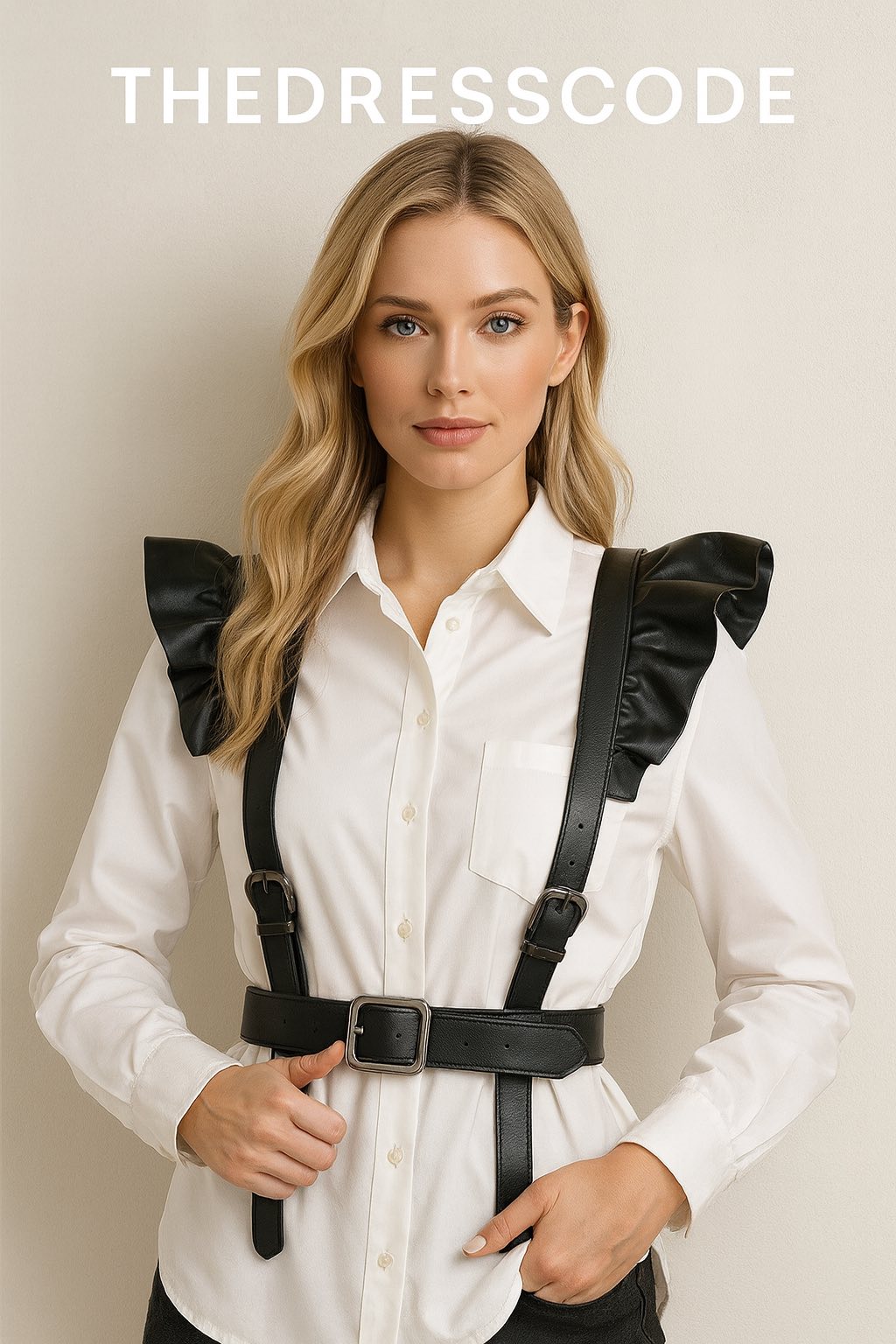 Дамски колан Black Ruffle Harness SS26