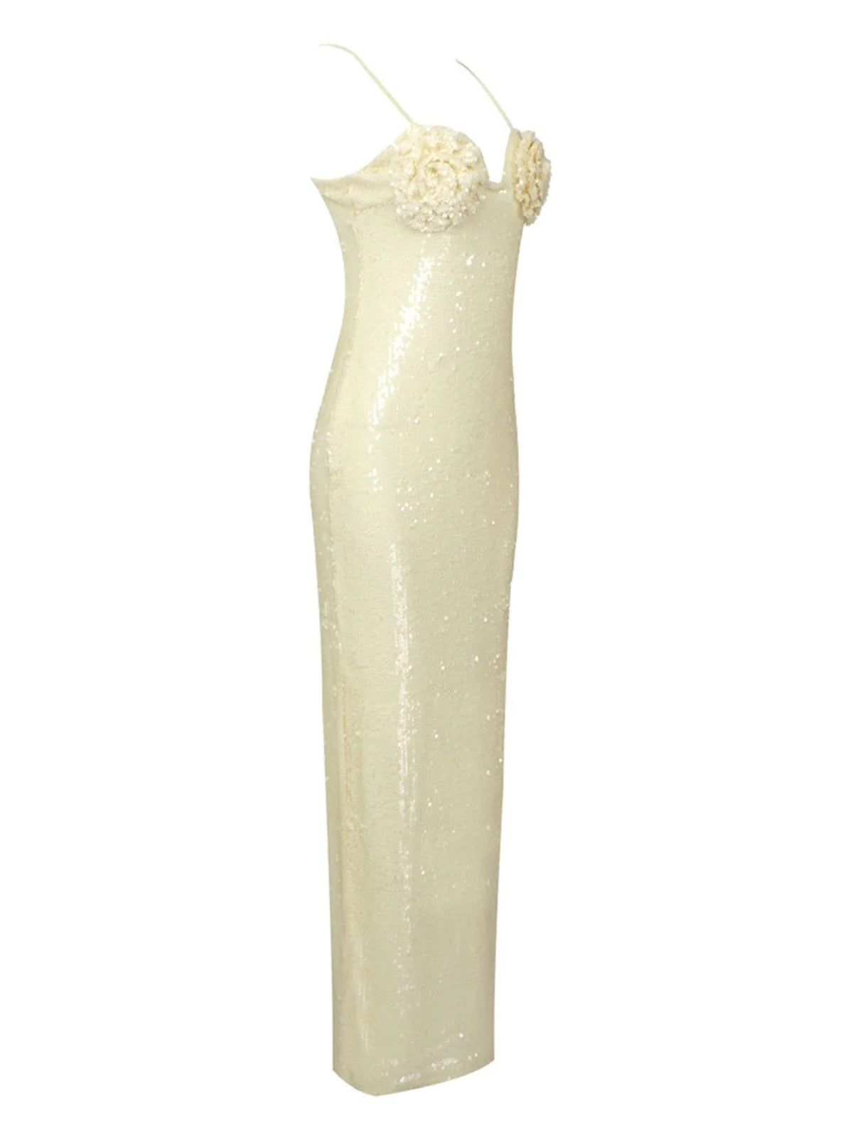 Дамска рокля с пайети Beige Lorei FW 2026-Дамска рокля с пайети Beige Lorei 24'-Thedresscode