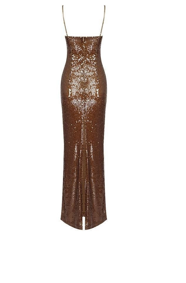Дамска рокля с пайети Brown Lorei 24'-Дамска рокля с пайети Brown Lorei 24'-Thedresscode