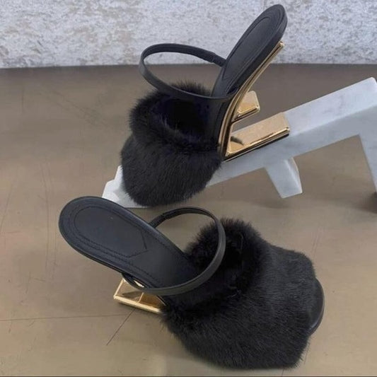 Дамски чехли на висок ток Black Fluff SS25-https://detail.1688.com/offer/736266957530.html?kj_agent_plugin=aibuy-Thedresscode