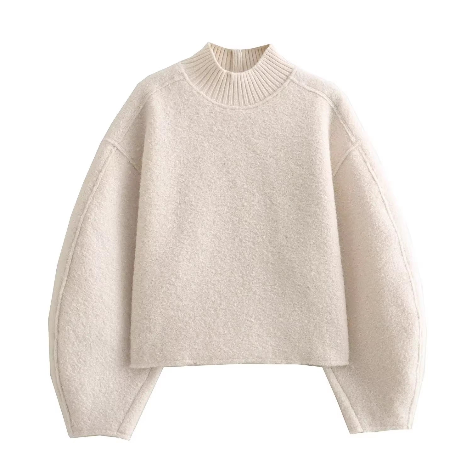 Дамски пуловер Ecru Bouclé FW 2026-Дамски пуловер Ecru Bouclé 24'-Thedresscode
