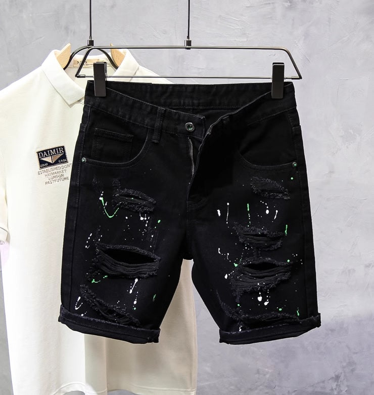 Мъжки къси дънки Splashes **SALE 25**-https://detail.1688.com/offer/890488351959.html?kj_agent_plugin=aibuy-Thedresscode
