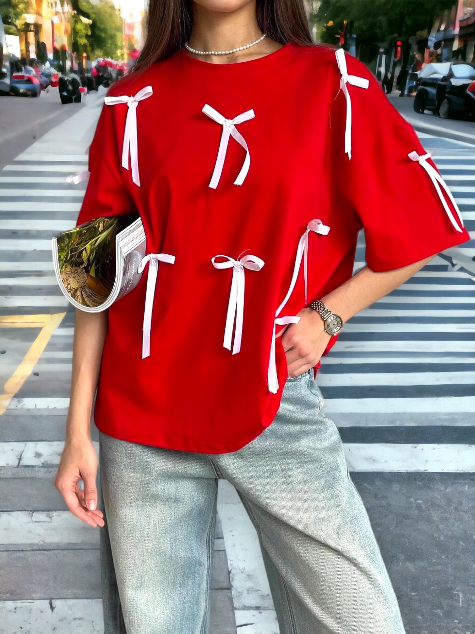 Дамска тениска Ribbon 24'-Дамска тениска Ribbon 24'-Thedresscode