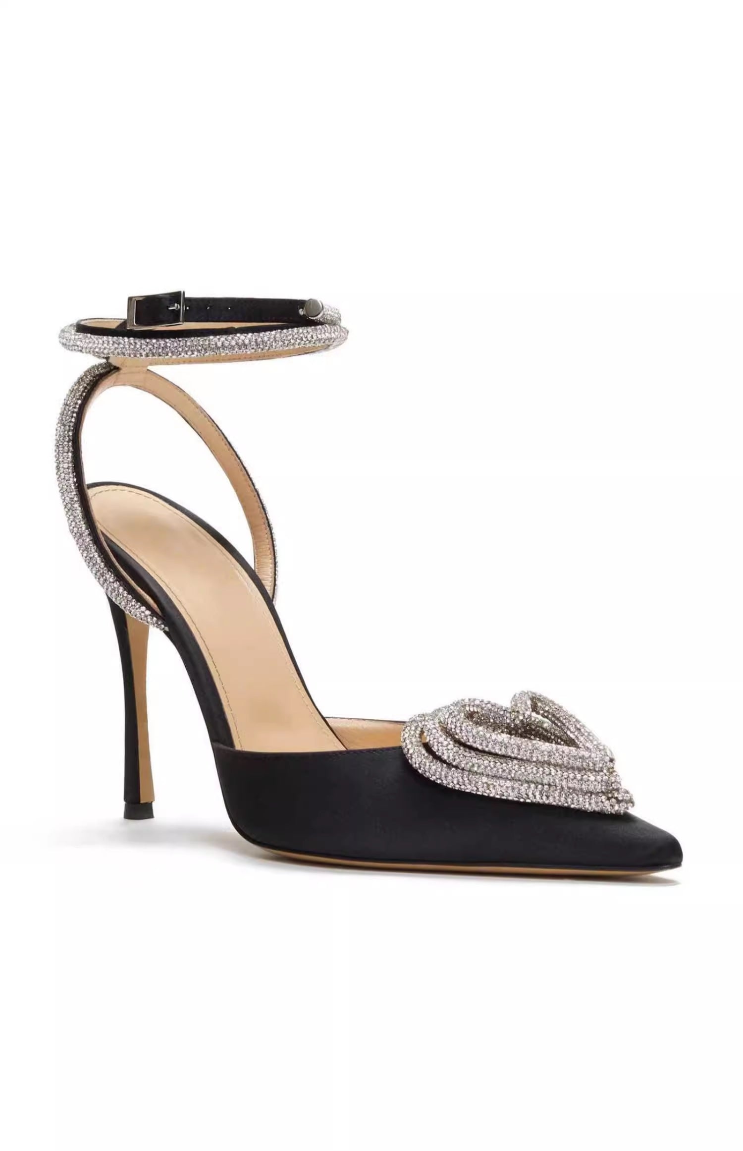 Дамски сандали на ток Crystal Heart 24'-Shoes-Thedresscode