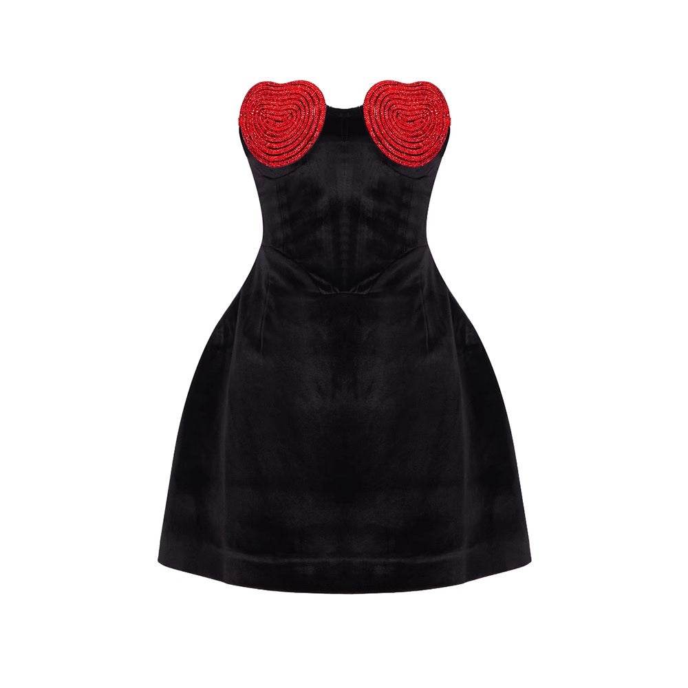 Официална дамска рокля Red Crystal Heart 24'-Дамска рокля Red Crystal Heart 24'-Thedresscode