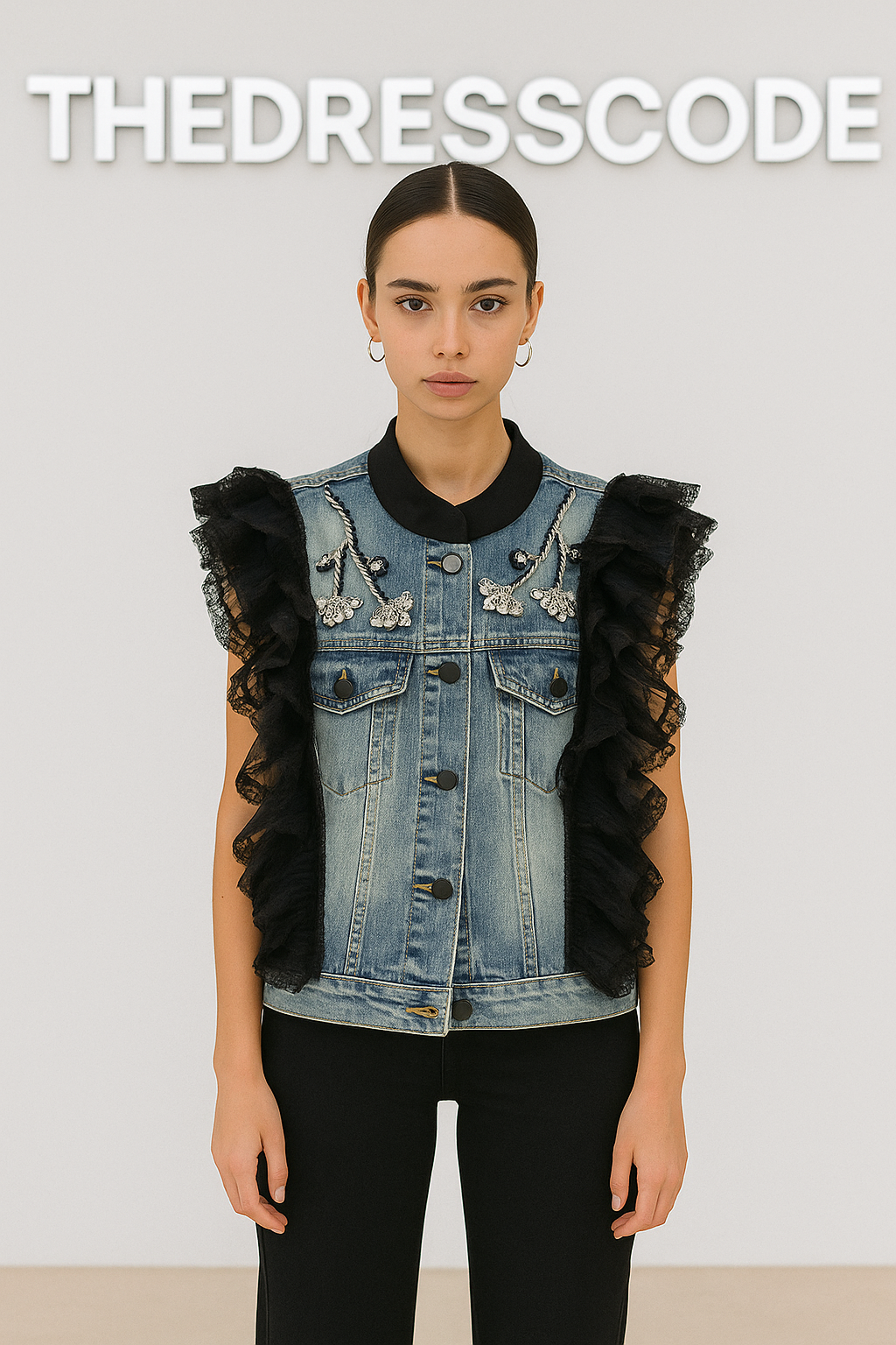 Дамски елек Black Ruffle SS26