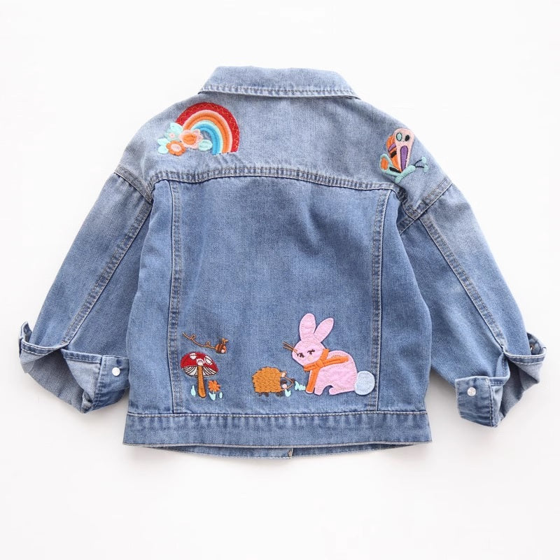 Детско дънково яке Embroidered Butterflies ** SALE 24 **-Детско дънково яке Embroidered Butterflies 24'-Thedresscode