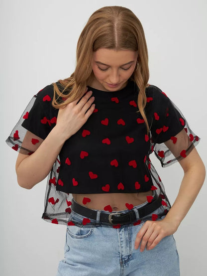 Дамска тениска Mesh Red Heart SS25-https://detail.1688.com/offer/874767400676.html?kj_agent_plugin=aibuy-Thedresscode