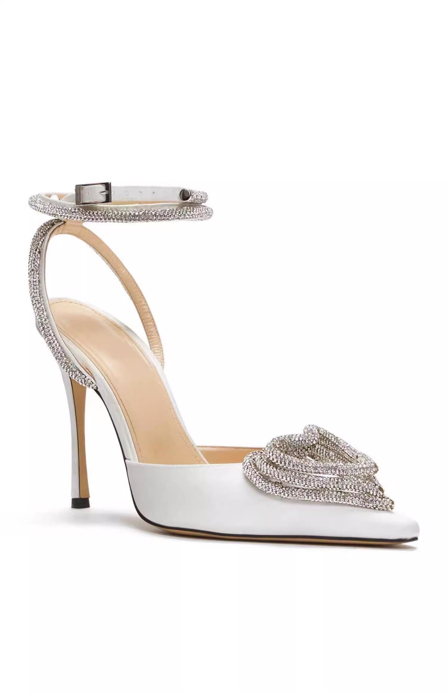 Дамски сандали на ток Crystal Heart 24'-Shoes-Thedresscode