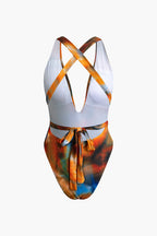 Дамски бански + плажна пола Abstract Print SS25-бански-Thedresscode