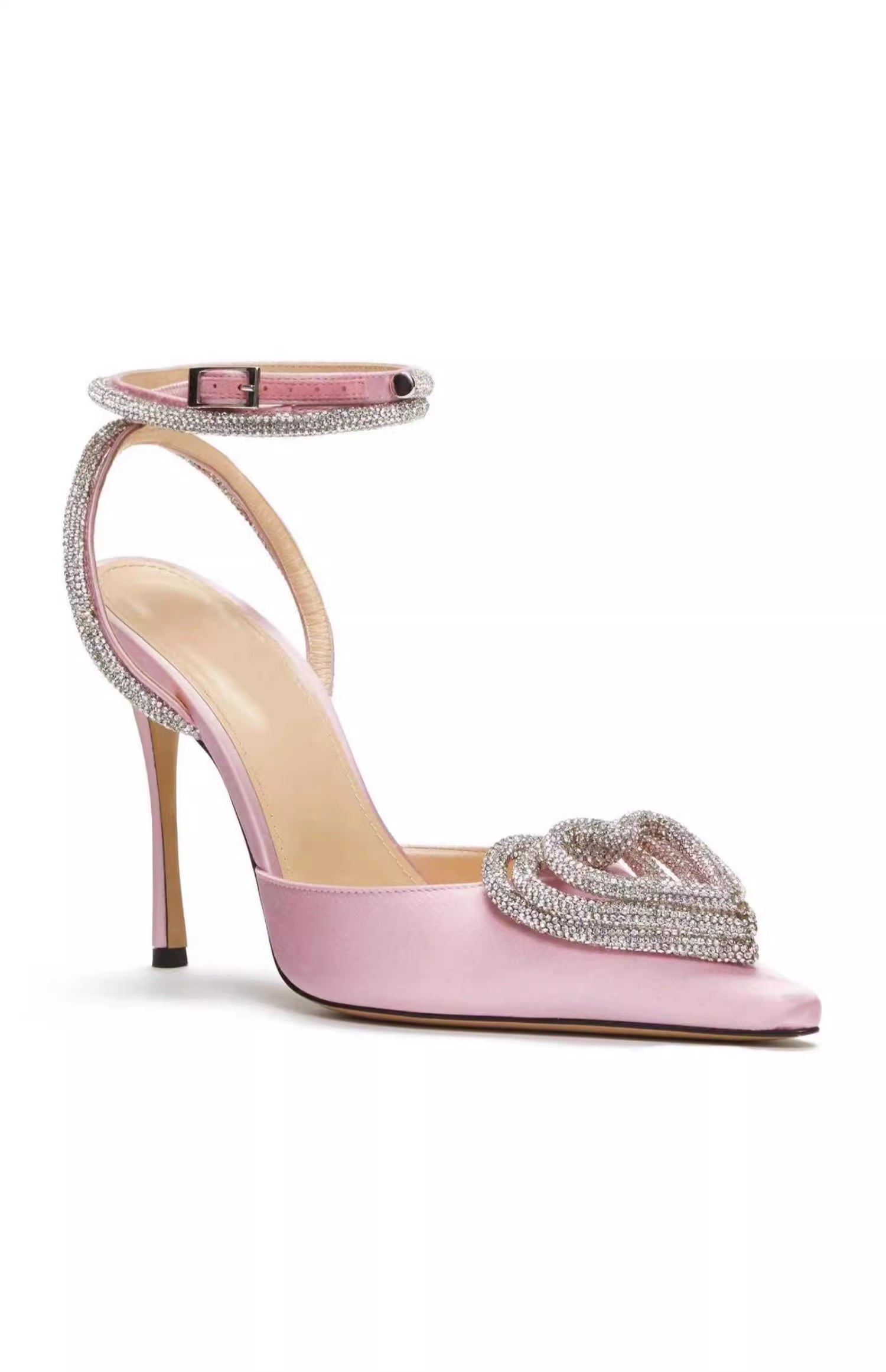 Дамски сандали на ток Crystal Heart 24'-Shoes-Thedresscode
