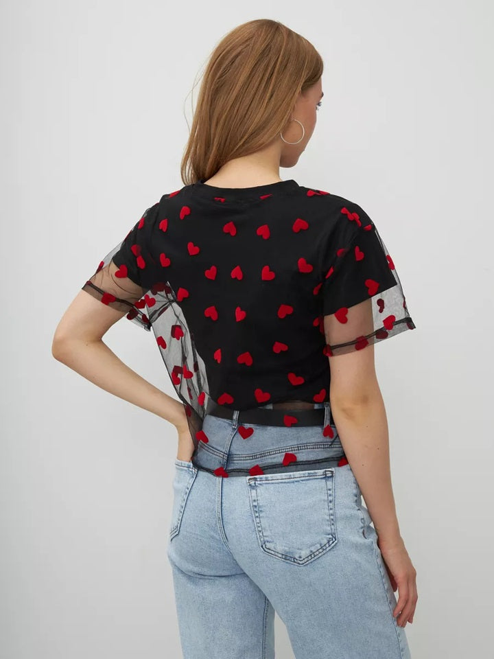 Дамска тениска Mesh Red Heart SS25-https://detail.1688.com/offer/874767400676.html?kj_agent_plugin=aibuy-Thedresscode