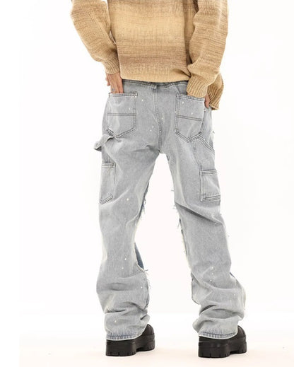 Мъжки дънки White splashes SS25-https://detail.1688.com/offer/771056187960.html?kj_agent_plugin=aibuy-Thedresscode