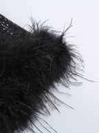 Мини рокля с пайети и пера Black Ivi FW 2026-Мини рокля с пайети и пера Black Ivi 24'-Thedresscode