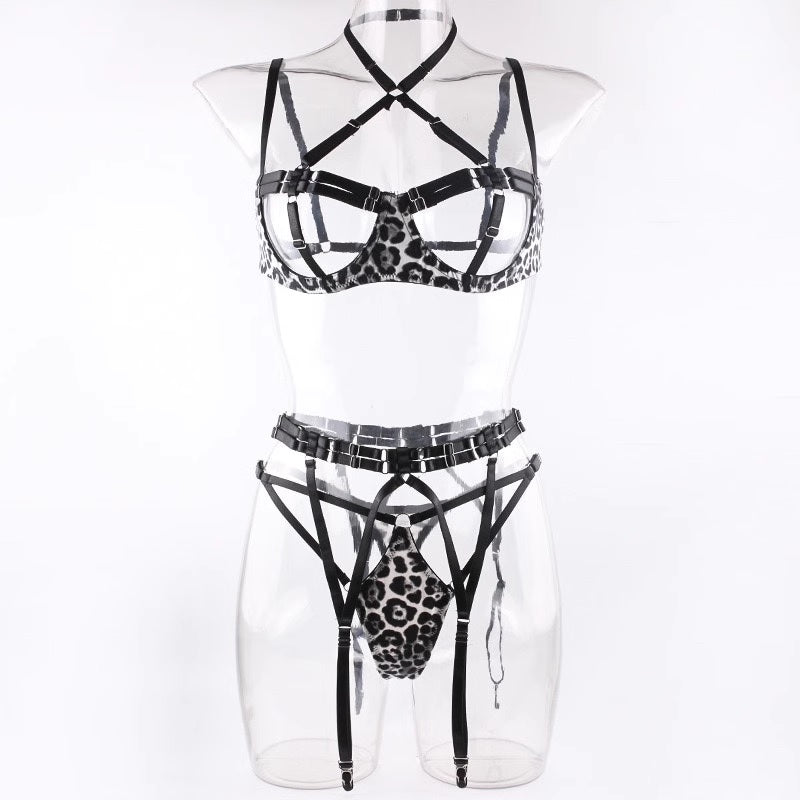 Дамски комплект Sexy Leopard Print SS25-Дамски комплект от четири части Sexy Leopard Print SS24'-Thedresscode