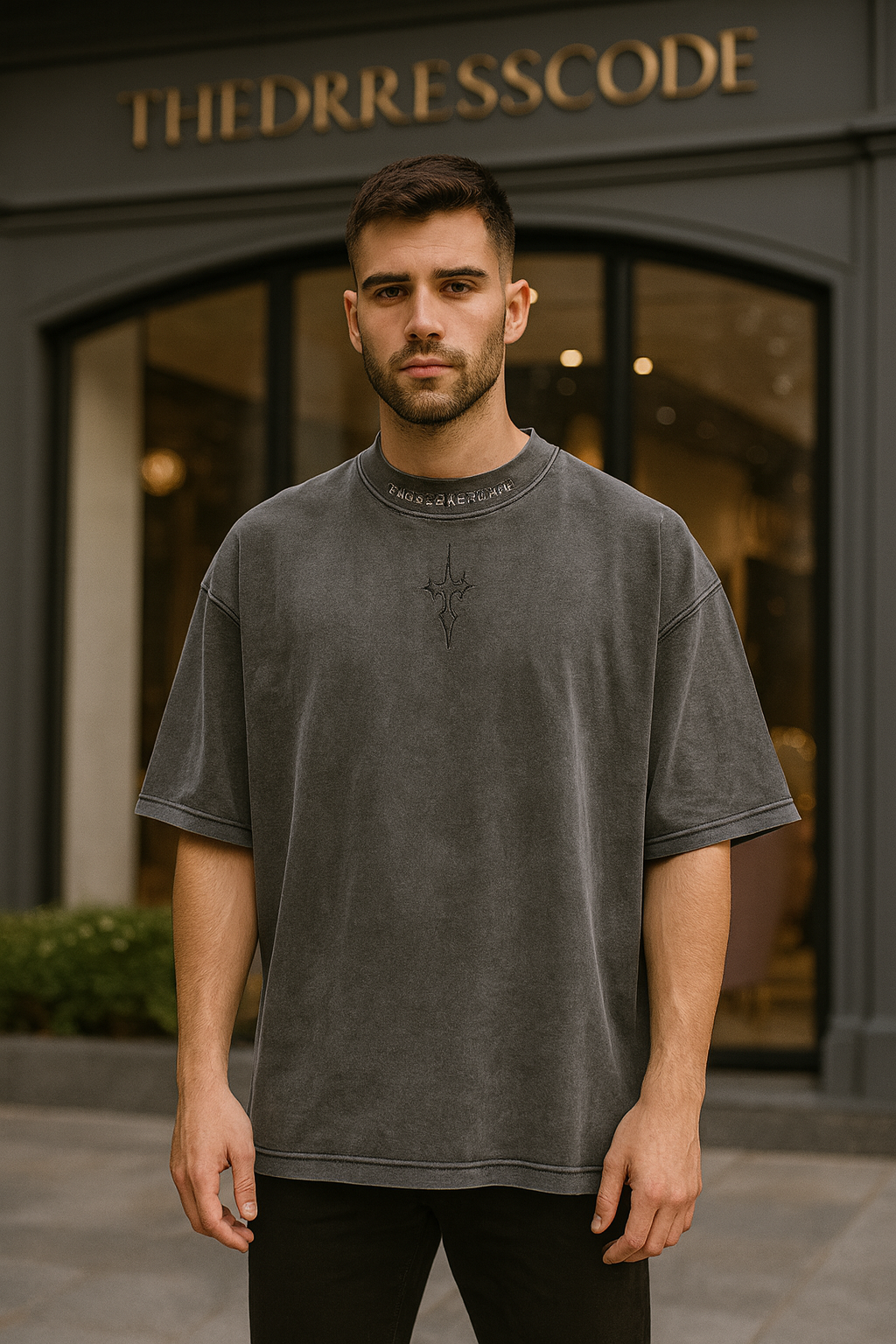 Мъжка тениска Obsidian Cross FW 2026-Thedresscode