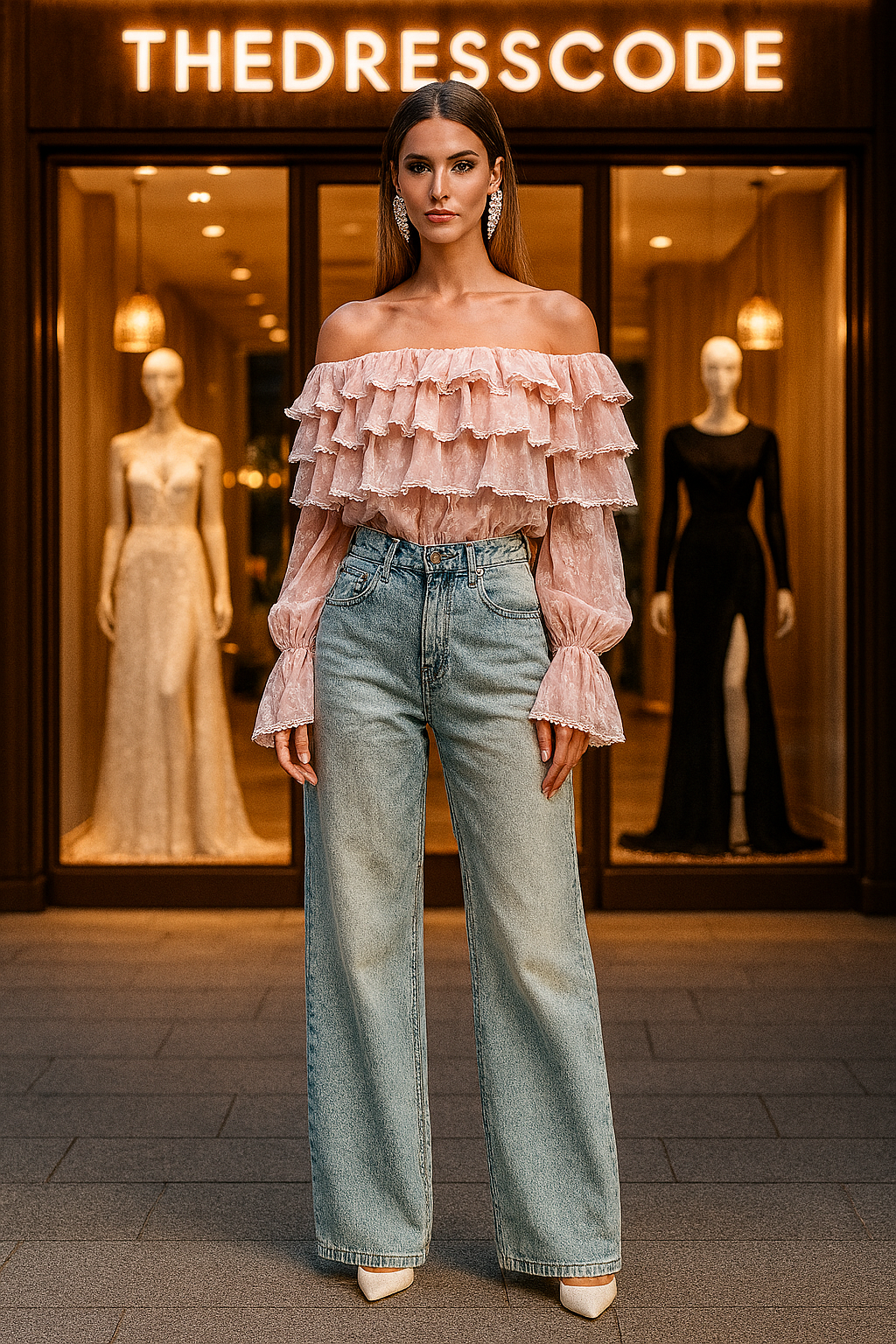 Дамска риза Bella Ruffle Blush SS25-Thedresscode