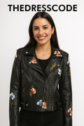 Дамско кожено яке EMBROIDERED Еyelets SS26