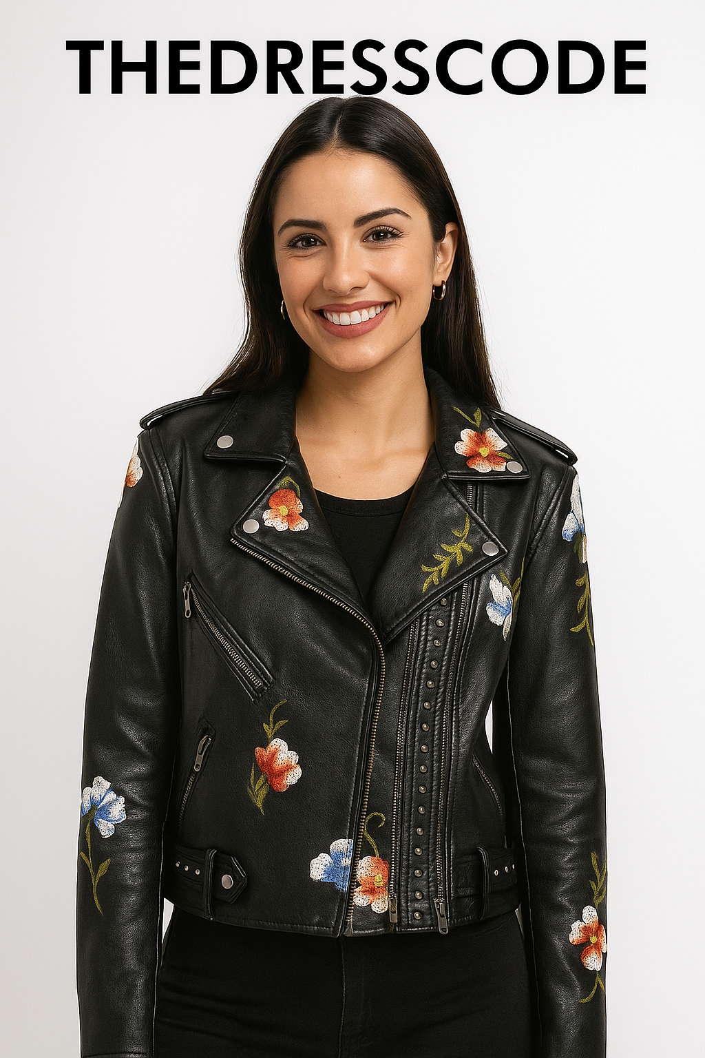 Дамско кожено яке EMBROIDERED Еyelets SS26