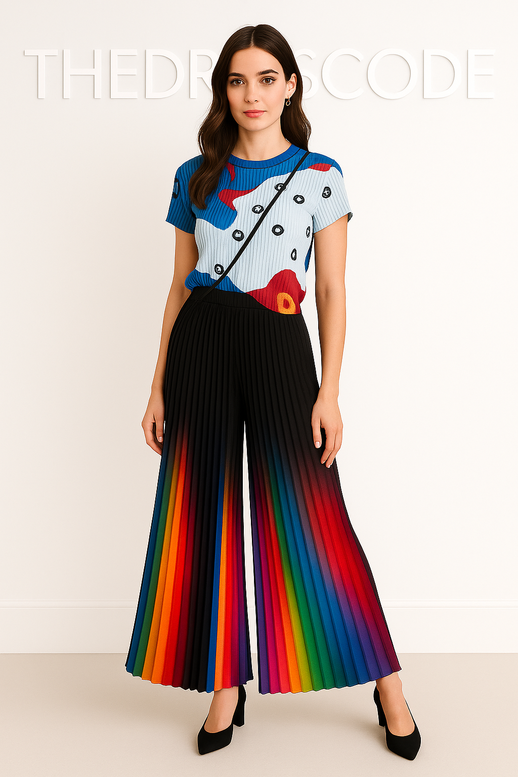 Дамски панталон Multicolor Black SS26