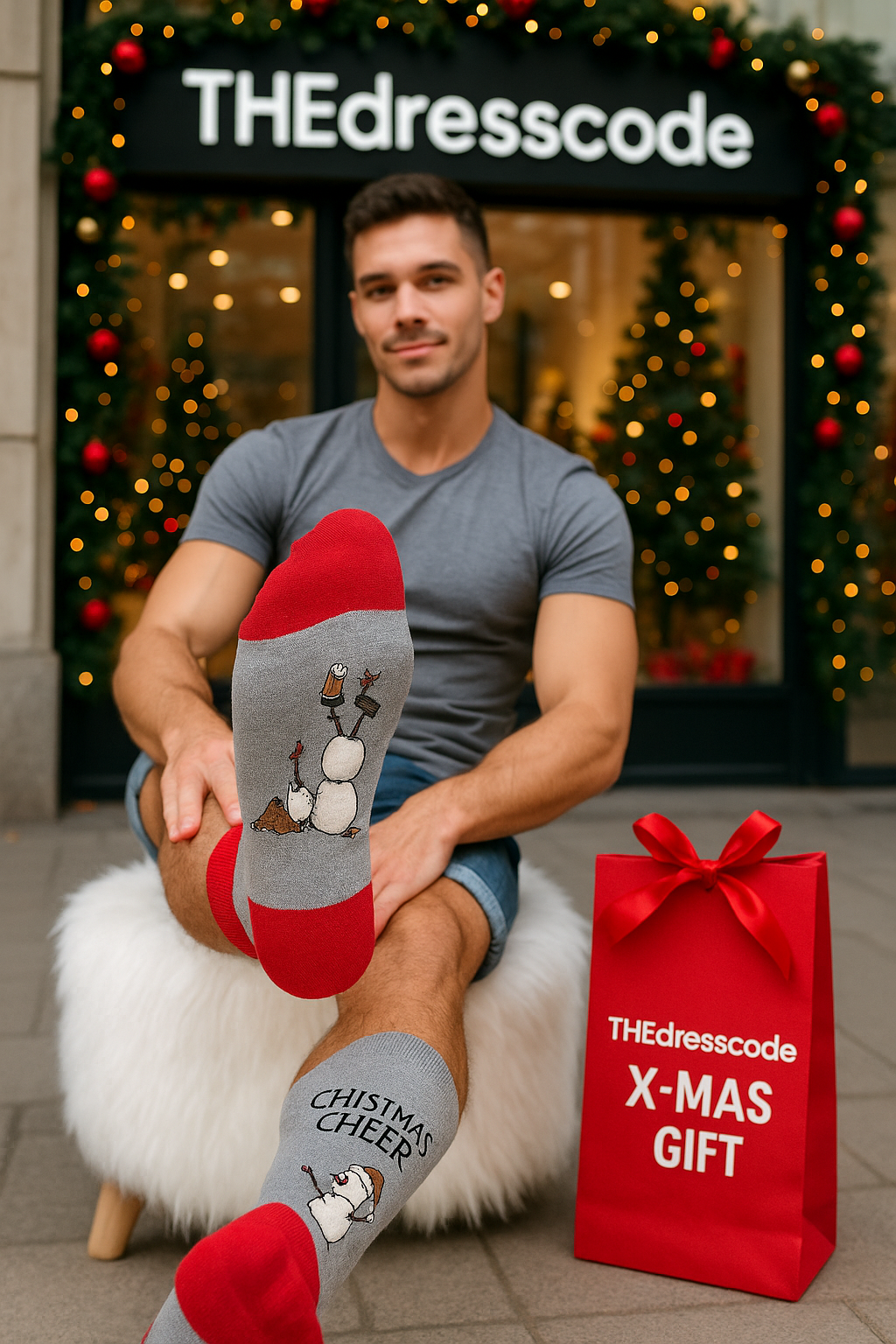 Мъжки чорапи Drunk Snowman 2026-Thedresscode