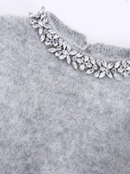 Дамски къс пуловер Crystal Neck SS25-Clothing-Thedresscode