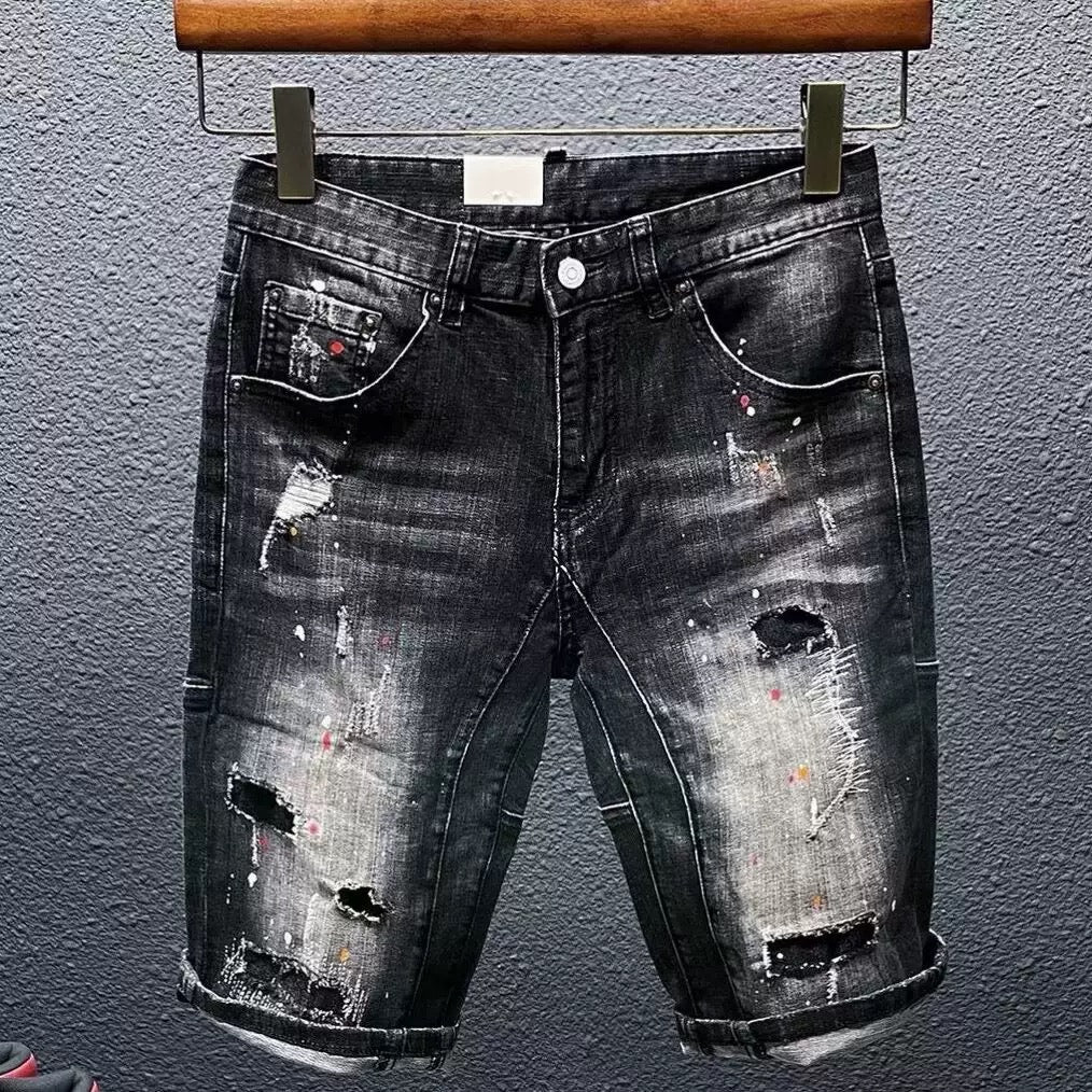 Мъжки къси дънки Street Art **SALE 25**-Thedresscode
