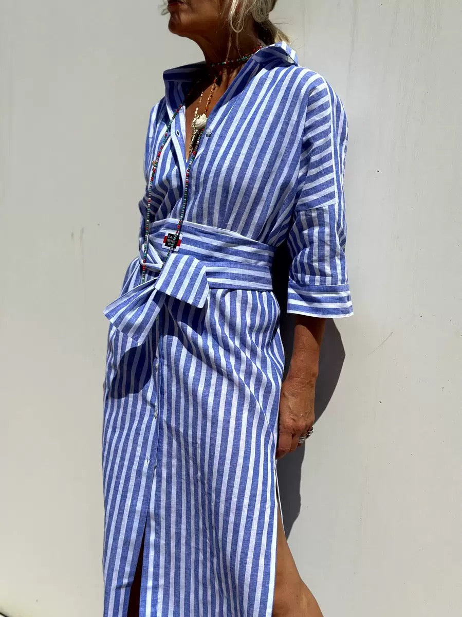 Дамска плажна риза Blue Stripe SS25-Thedresscode