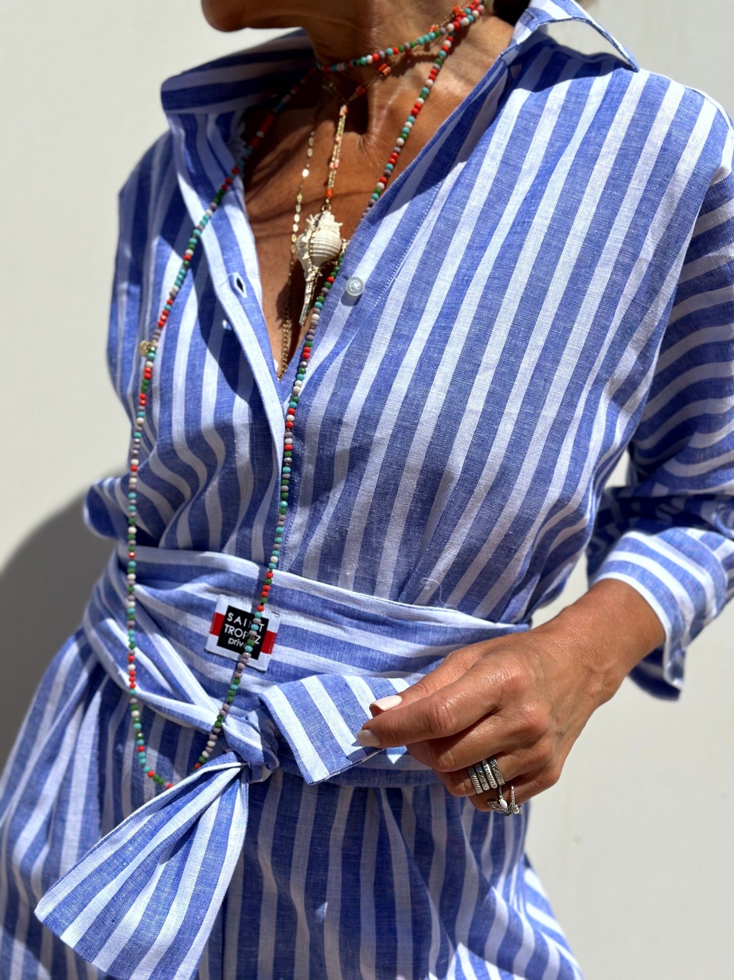Дамска плажна риза Blue Stripe SS25-Thedresscode