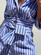 Дамска плажна риза Blue Stripe SS25-Thedresscode