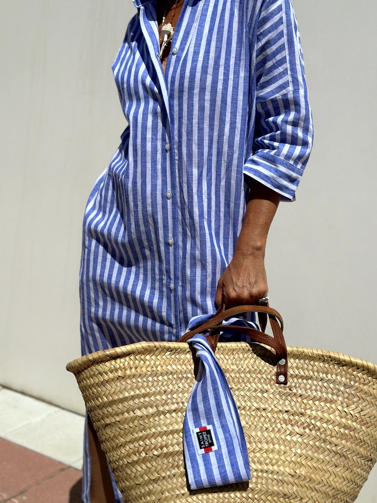 Дамска плажна риза Blue Stripe SS25-Thedresscode