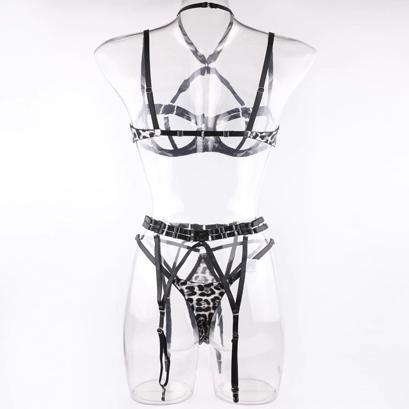 Дамски комплект Sexy Leopard Print SS25-Дамски комплект от четири части Sexy Leopard Print SS24'-Thedresscode