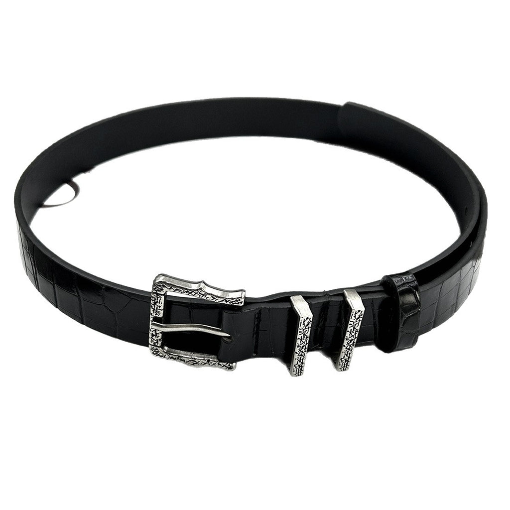 Мъжки колан Retro Engraved Buckle SS25