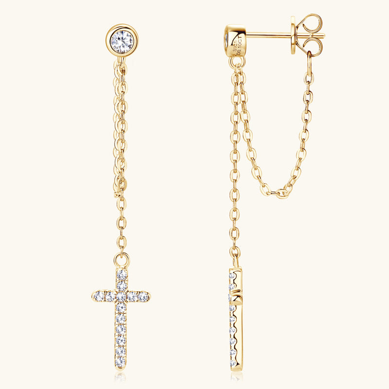 Дамски обеци Gold Cross Chain SS26