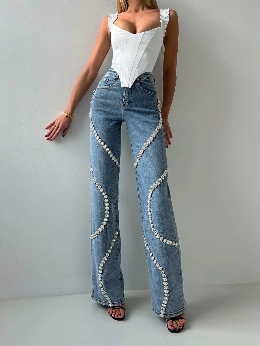 Дамски дънки Crystal Legs SS25-https://detail.1688.com/offer/850086629998.html?spm=a262uh.11734178.favorite-offers-offer-list-offer1.2.74b52ef6PmZ95L-Thedresscode