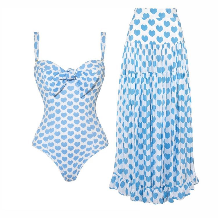 Дамски бански + пола Blue Hearts **SALE 25**-https://detail.1688.com/offer/861780536206.html?spm=a262uh.11734178.favorite-offers-offer-list-offer12.2.52422ef6tV8rEm-Thedresscode
