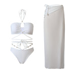 Дамски бански + пола Pearls White EDT. SS25-бански-Thedresscode