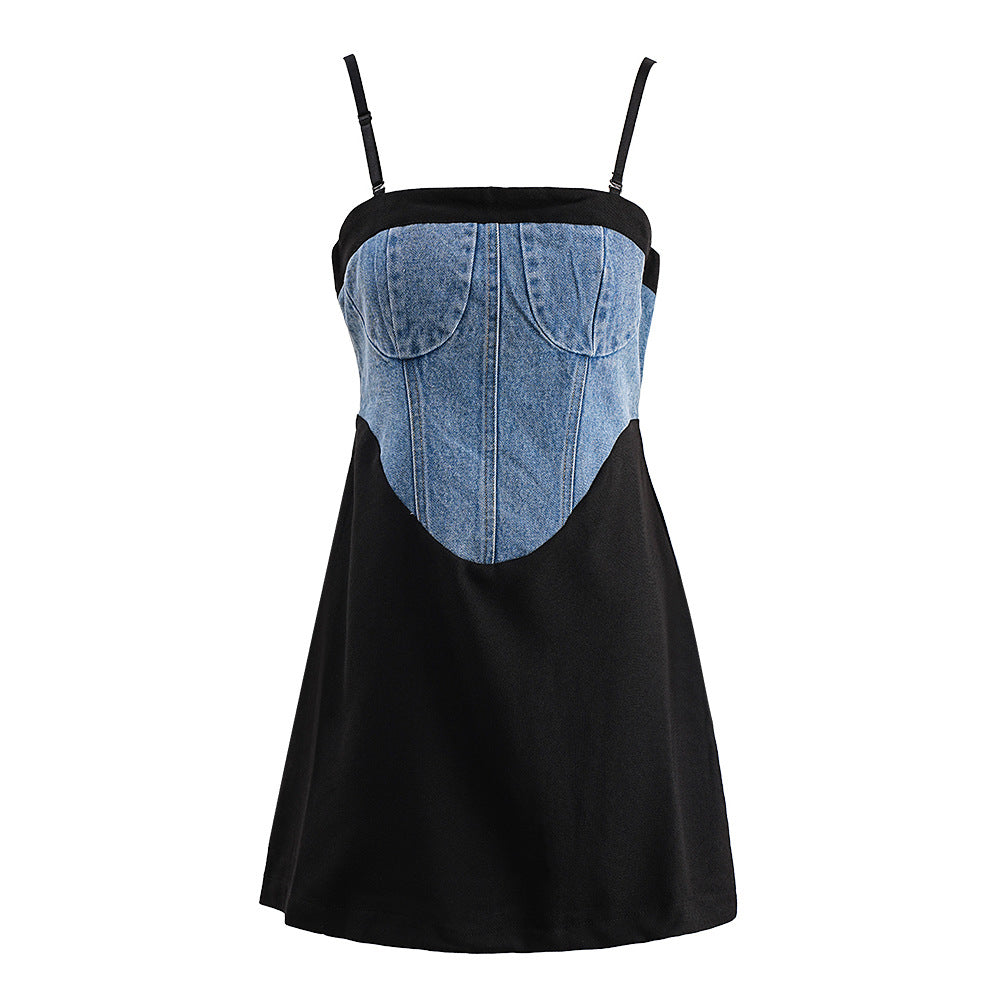 Дамска рокля Denim Chic Curve SS25-Дамска рокля Denim Chic Curve SS25-Thedresscode