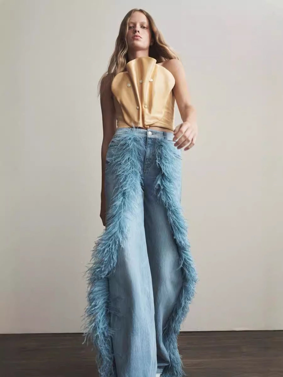 Дамски дънки Feathers SS25 ** SALE **-https://detail.1688.com/offer/834026735283.html?spm=a262uh.11734178.favorite-offers-offer-list-offer4.2.74b52ef6PmZ95L-Thedresscode